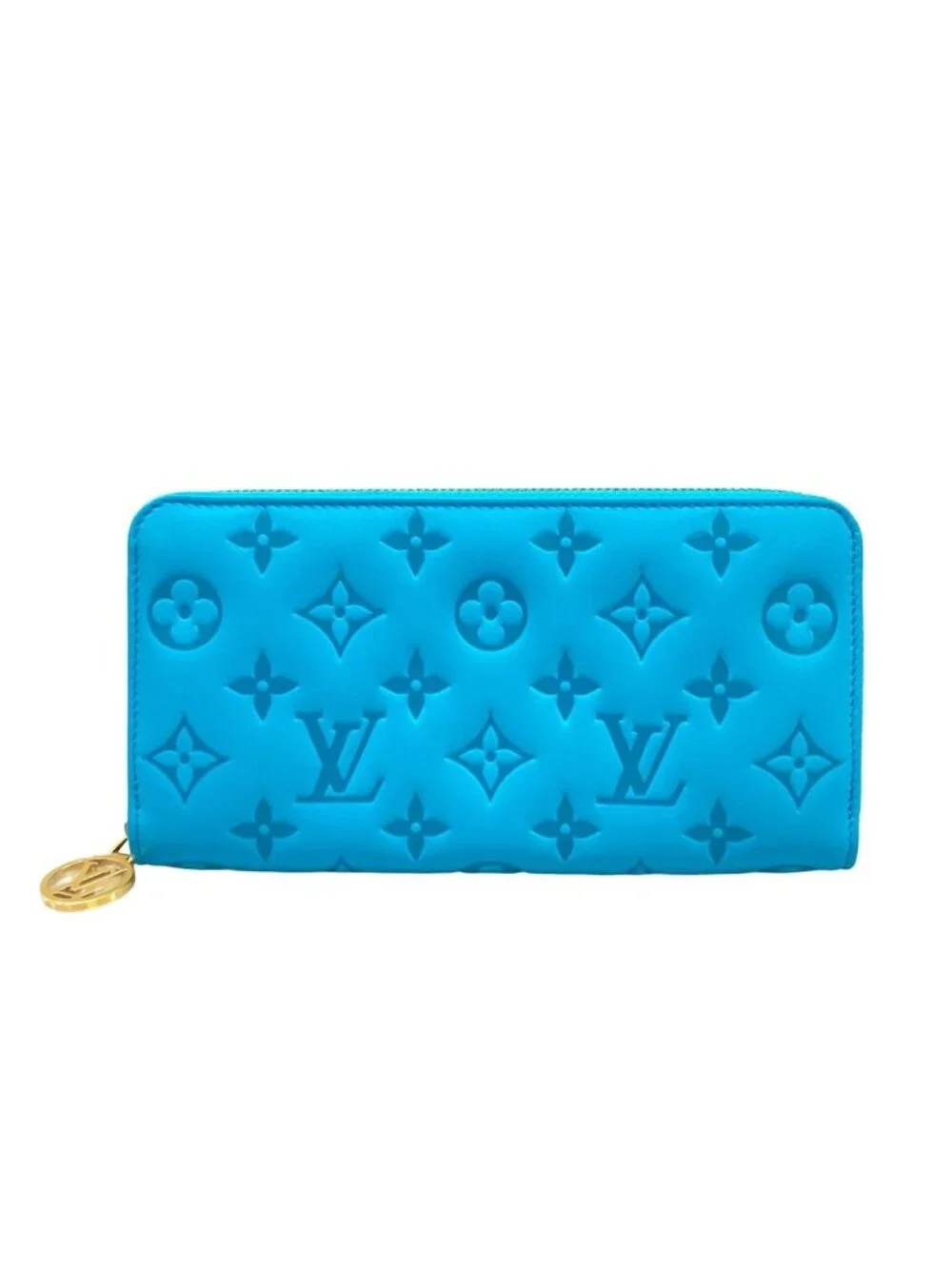Louis Vuitton Wallet Cousin Zippy Turquoise Leather